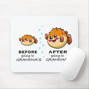Before and After Going To Grandma Funny Nana Mouse Pad