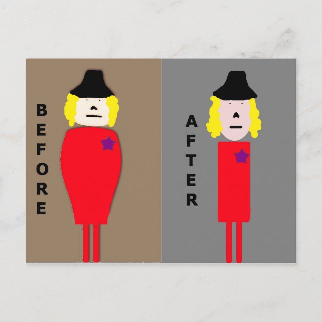 Before and After Weight Loss Congratulations Postcard (Front)