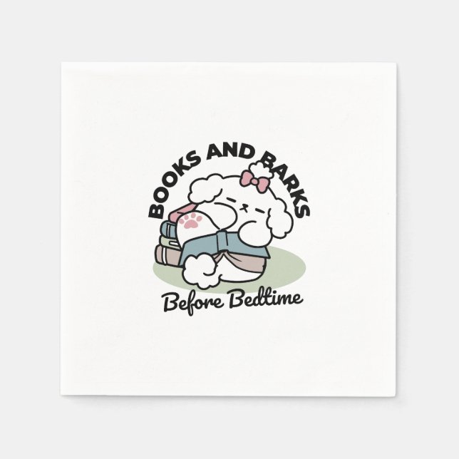 Before Bedtime with My Pup – Book and Dog Lover  Napkin (Front)