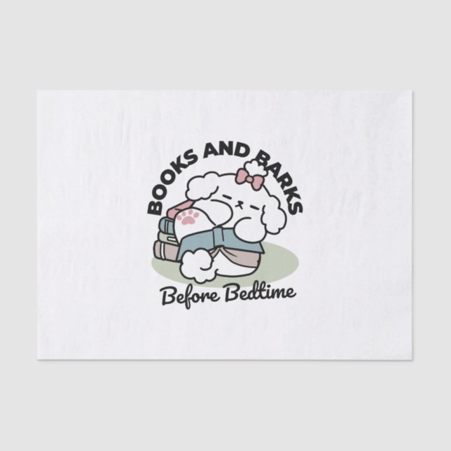 Before Bedtime with My Pup – Book and Dog Lover  Tissue Paper (Front)