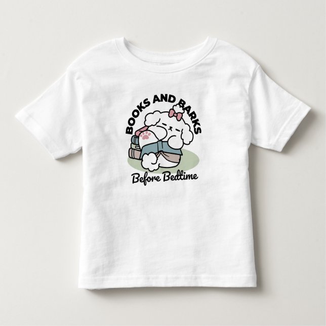 Before Bedtime with My Pup – Book and Dog Lover  Toddler T-Shirt (Front)