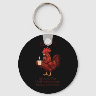 Before Coffee After Coffee Funny S Humour Mens Key Ring