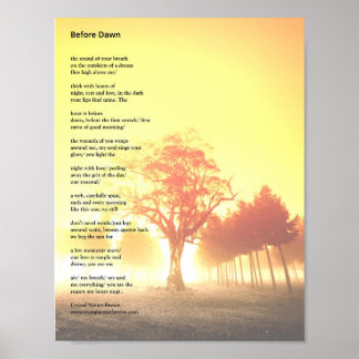 ‘Before Dawn’ poem Poster