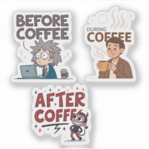 Before During After Coffee Mood Vector Art