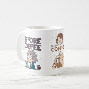 Before During After Coffee Mood Vector Art Mug