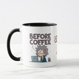 Before During After Coffee Mood Vector Art Mug