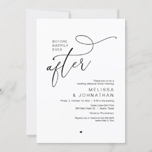 Before Happily Ever After Modern Rehearsal Dinner Invitation