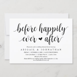 Before Happily Ever After Wedding Rehearsal Dinner Invitation