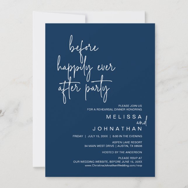 Before Happily Ever After Wedding Rehearsal Party Invitation (Front)