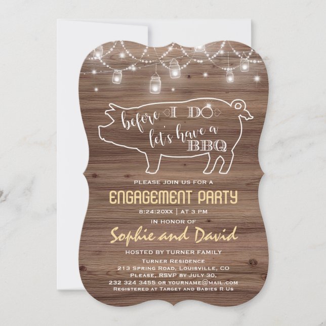 Before I DO'S Old Barn Engagement Party Invitation (Front)