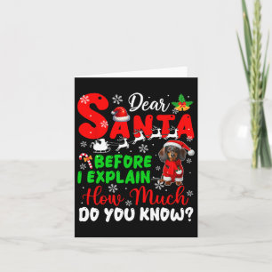 Before I Explain How Much You Know Xmas Dachshund  Card