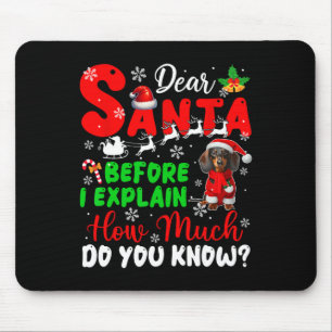 Before I Explain How Much You Know Xmas Dachshund  Mouse Pad