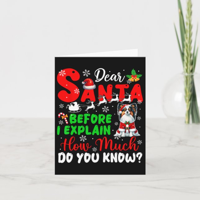 Before I Explain How Much You Know Xmas Papillon O Card (Front)
