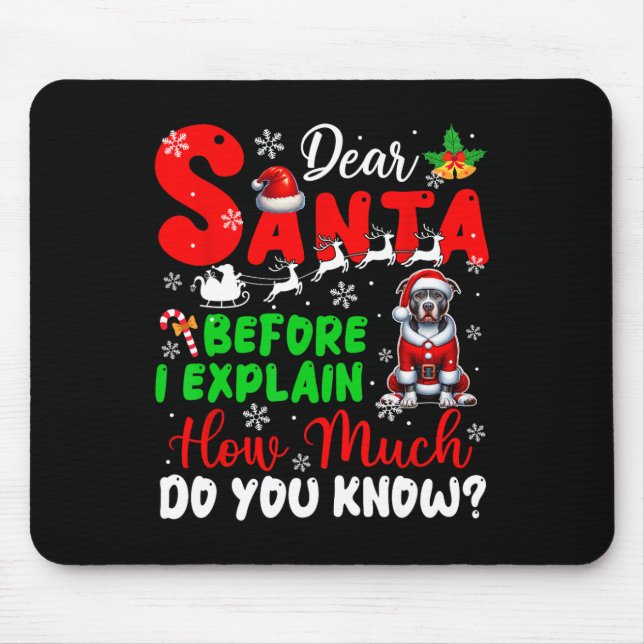 Before I Explain How Much You Know Xmas Pit Bull O Mouse Pad (Front)