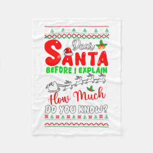 Before I Explain How Much You Know Xmas Sweater Sa Fleece Blanket