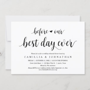 Before Our Best Day Ever, Wedding Rehearsal Dinner Invitation