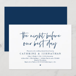 Before our best day, Wedding Rehearsal Dinner Invi Invitation