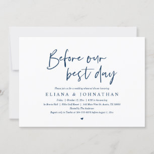 Before Our Best Day, Wedding Rehearsal Dinner Invi Invitation