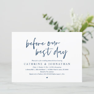 Before Our Best Day, Wedding Rehearsal Dinner Invi Invitation