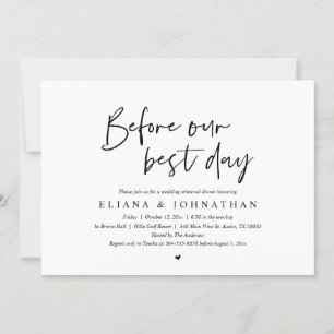 Before Our Best Day, Wedding Rehearsal Dinner Invitation