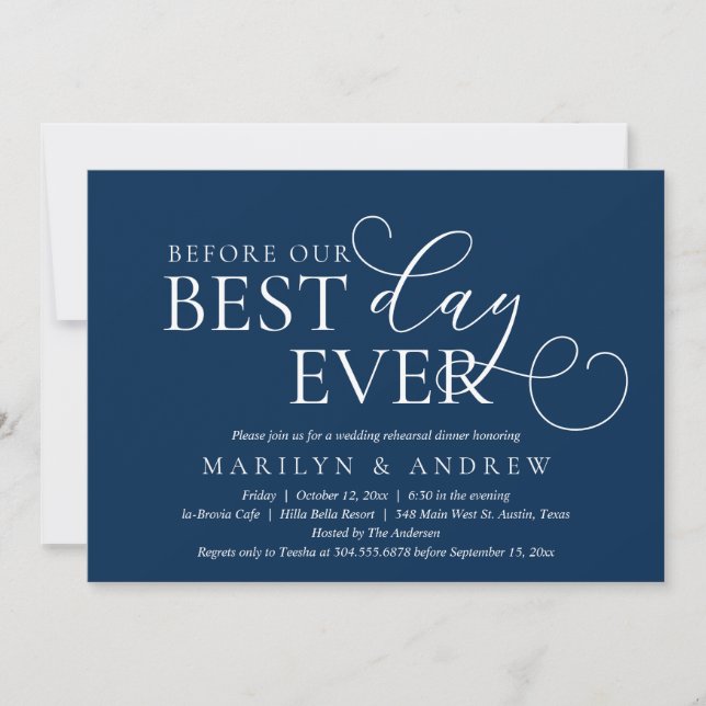 Before Our Day Ever, Wedding Rehearsal Dinner Invi Invitation (Front)