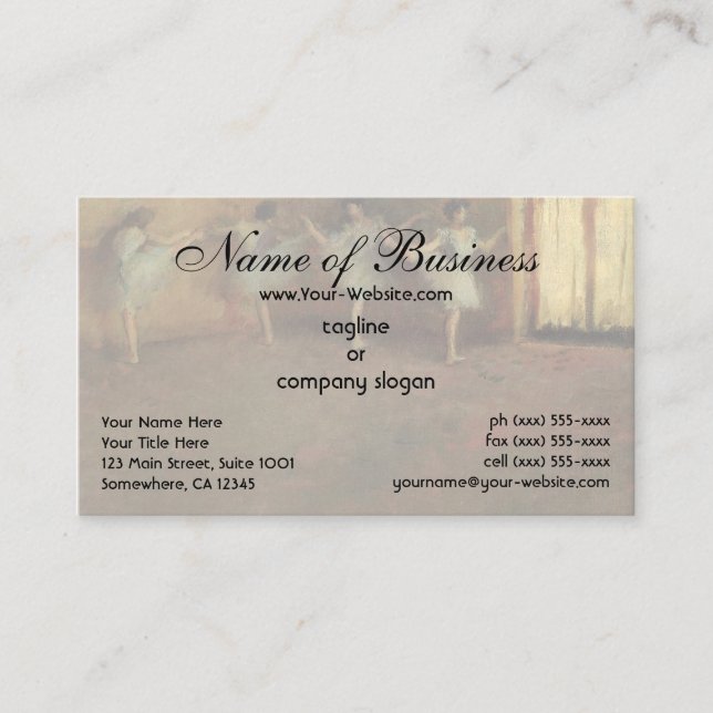 Before the Ballet (detail) by Edgar Degas Business Card (Front)
