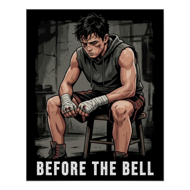 Before The Bell Motivational Boxing Gym Art Poster (Front)