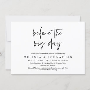 Before The Big Day, Wedding Rehearsal Dinner Invitation