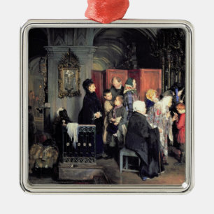 Before the Confession, 1877 Metal Ornament