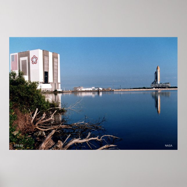Before the Launch of Space Shuttle STS-83 Poster (Front)