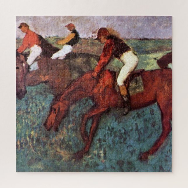 Before The Start Jockeis Training - Degas Painting Jigsaw Puzzle (Vertical)