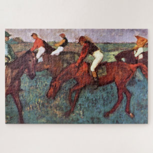 Before The Start Jockeis Training - Degas Painting Jigsaw Puzzle