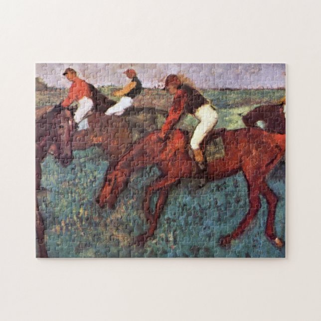Before The Start Jockeis Training - Degas Painting Jigsaw Puzzle (Horizontal)