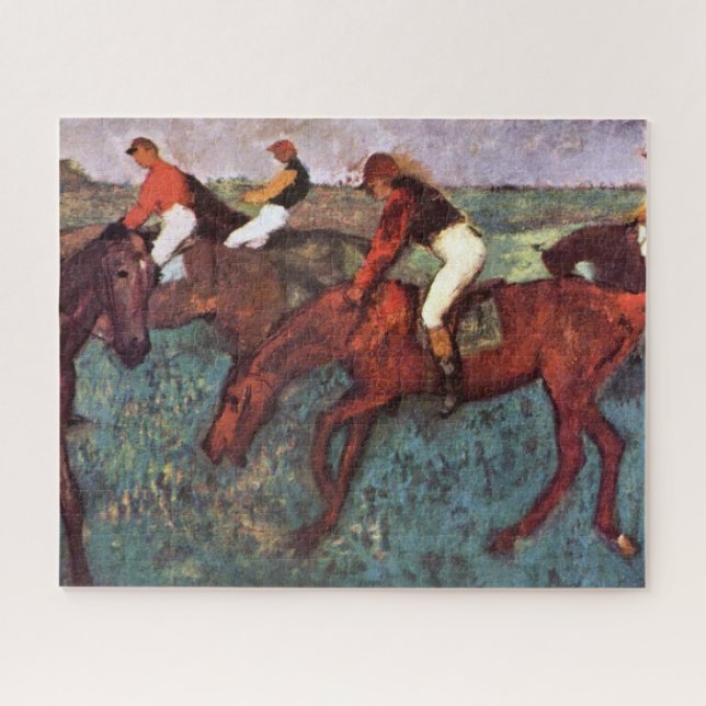 Before The Start Jockeis Training - Degas Painting Jigsaw Puzzle (Horizontal)
