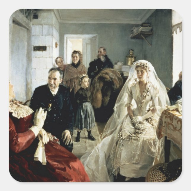 Before the Wedding, 1880s Square Sticker (Front)