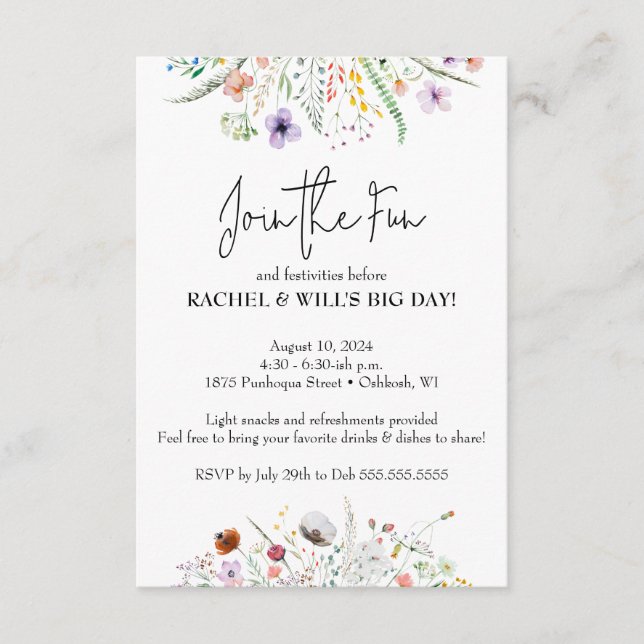 Before the Wedding Party Enclosure Card (Front)