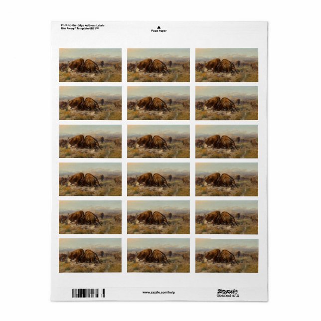 Before the White Man Came, 1903 by Charles Russell Label (Full Sheet)