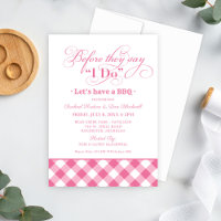 Before They Say I Do BBQ Pink Gingham