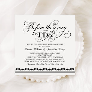 Before They Say I Do Black Wedding Couples Shower Invitation