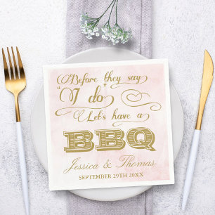 Before They Say I Do Lets Have A BBQ! Napkin