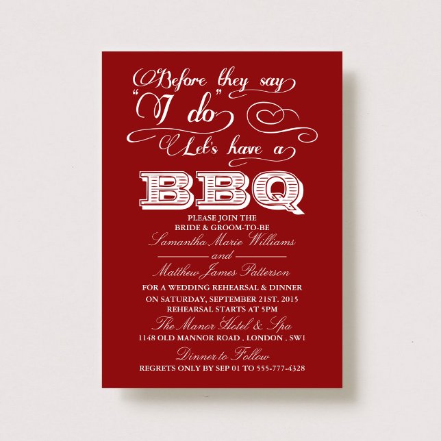 Before They Say I Do Lets Have A BBQ! - Red Invitation (Creator Uploaded)