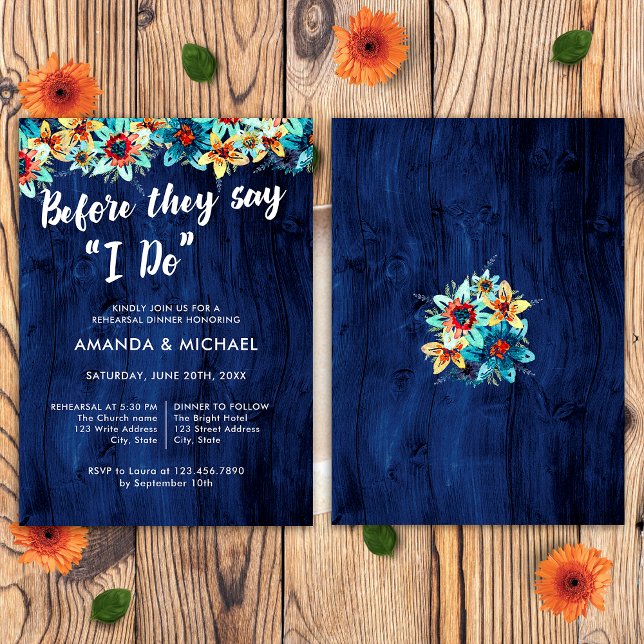 Before They Say I Do Rustic Wood Rehearsal Dinner Invitation (Creator Uploaded)