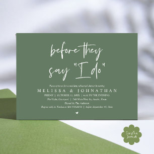 Before They Say "I Do", Wedding Rehearsal Dinner Invitation