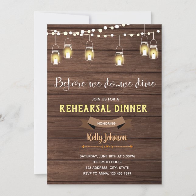 Before we do we dine invitation (Front)