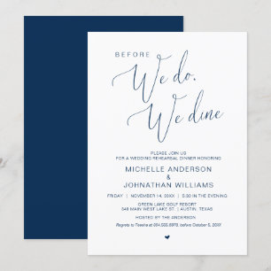 Before we do, we dine, Wedding Rehearsal Dinner I Invitation