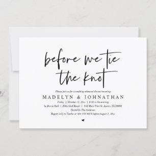 Before we tie the knot, Wedding Rehearsal Dinner Invitation