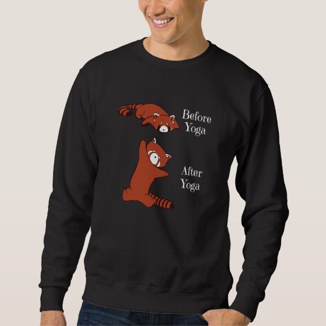 Before Yoga After Yoga Red Panda Meditation Yoga Sweatshirt (Front)