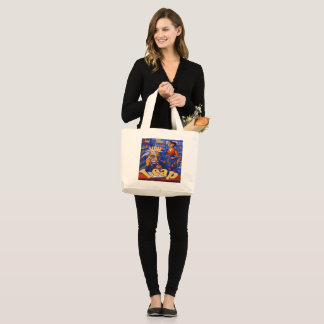 before you leap look large tote bag