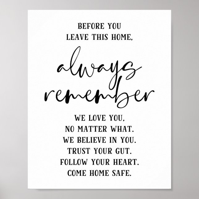 Before You Leave This Home Inspirational Poster (Front)