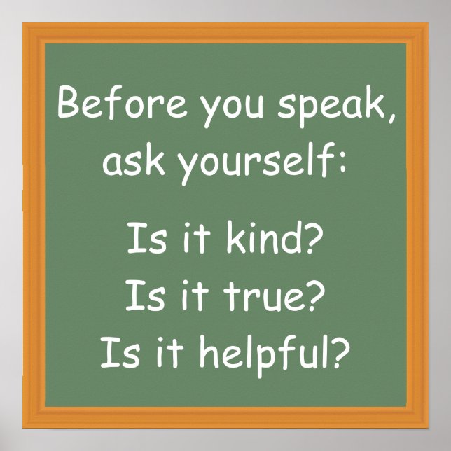 Before You Speak Classroom Poster (Front)